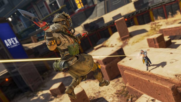 Bloodhound and Ballistic in the new firing range introduced in Apex Legends Season 17 Arsenal.