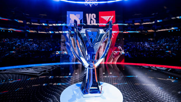 SAN FRANCISCO, CALIFORNIA - NOVEMBER 05: The Summoners Cup is seen on display at the League of Legends World Championship Finals on November 5, 2022 in San Francisco, CA.