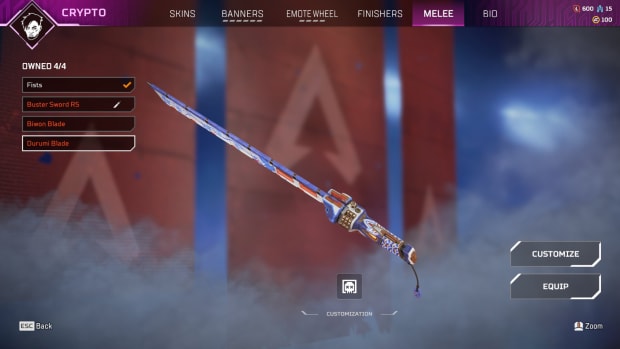Crypto's Durumi Blade is a recolored variant of the Biwon Blade heirloom in Apex Legends.