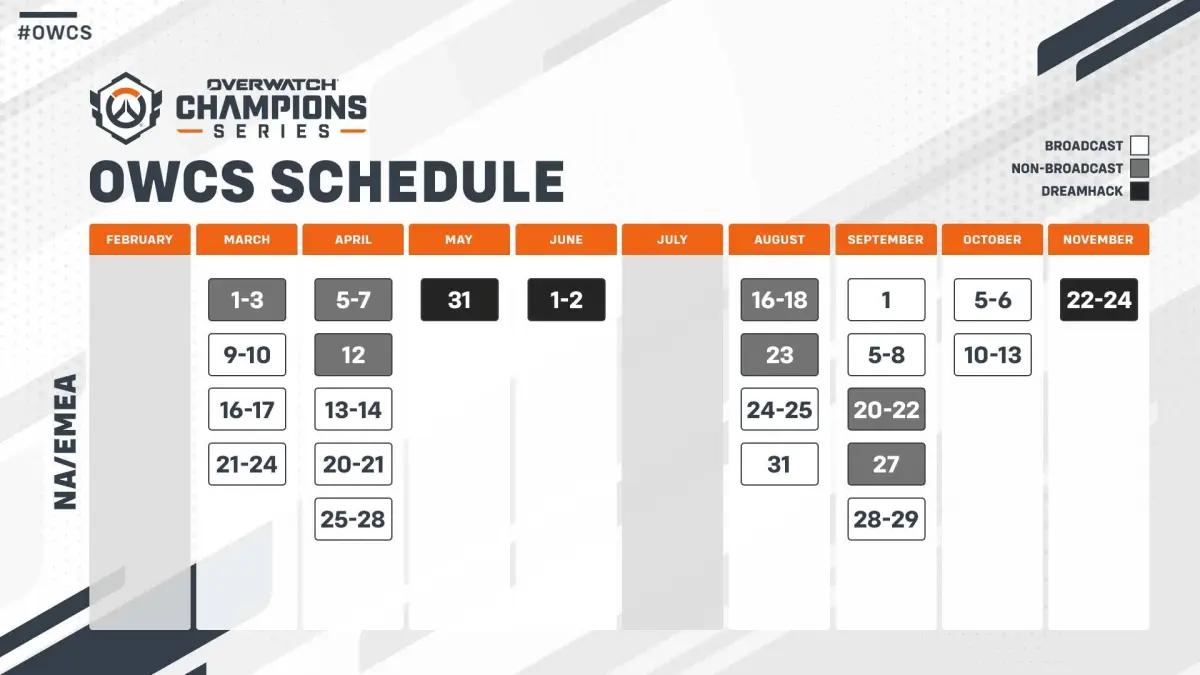 OWCS schedule revealed
