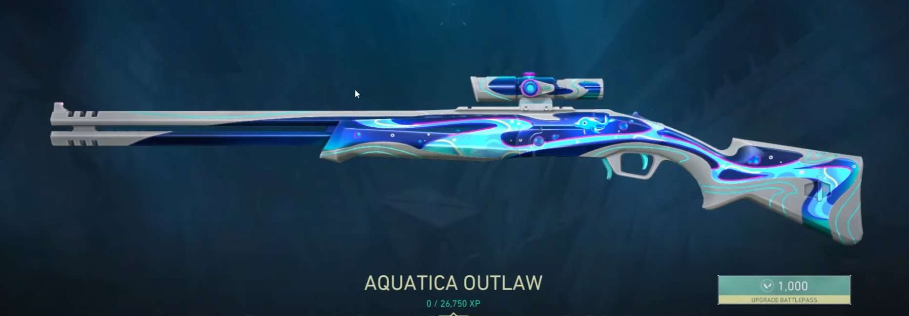 The Aquatica Outlaw, the first Battlepass Outlaw skin! Source: Riot Games and @ValorantUpdated on Twitter.com
