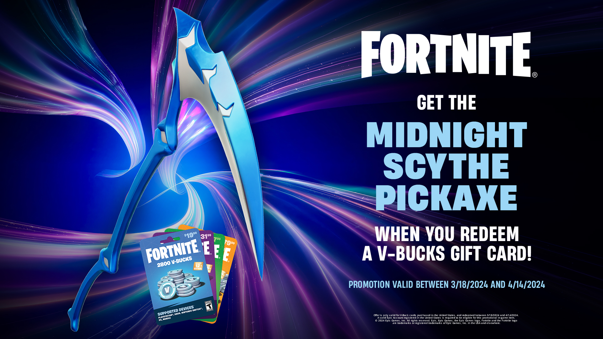 Fortnite Midnight Scythe Pickaxe bonus