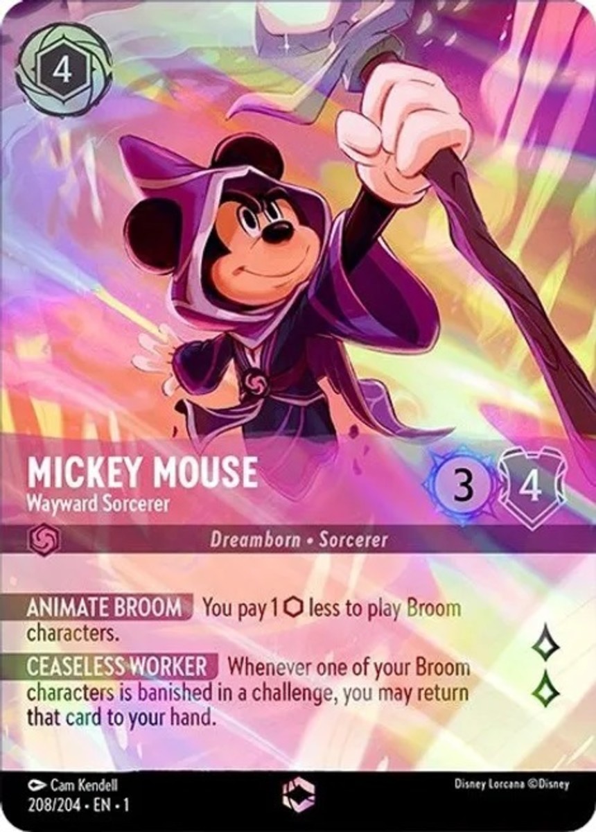 Mickey Mouse Wayward Sorcerer Alternate Art in Disney Lorcana